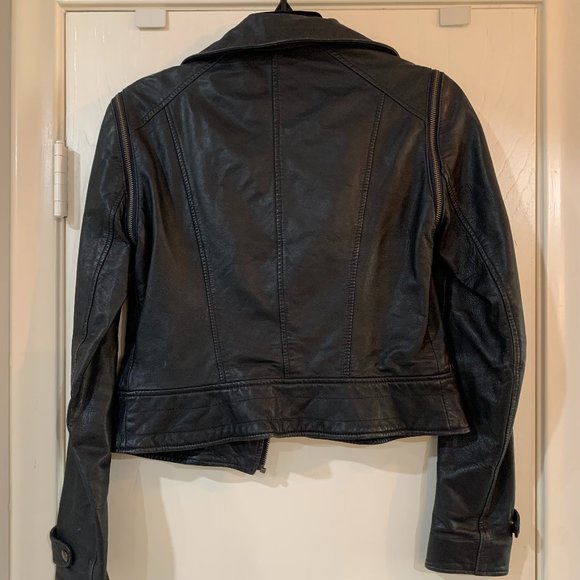 Kenna T Leather Moto Jacket with Zip Off Sleeves - Picture 2 of 6